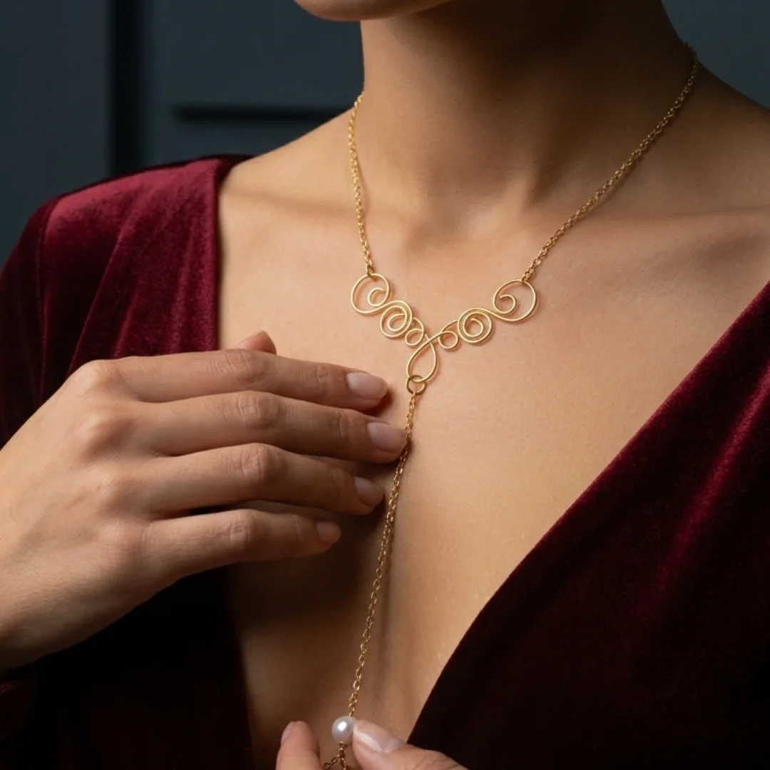 REPIOR LINK copper non-piercing necklace to nipple chain, view 4