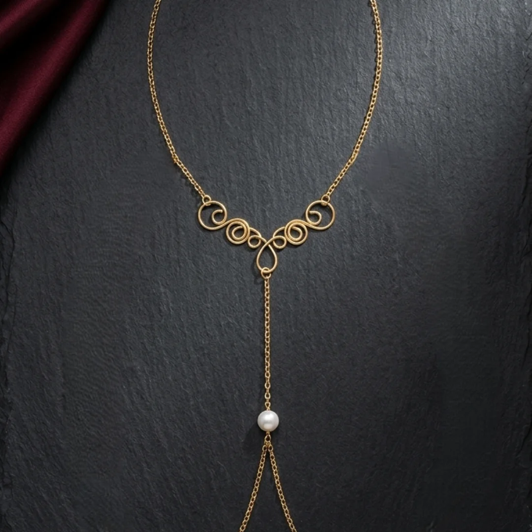 REPIOR LINK copper non-piercing necklace to nipple chain, view 2