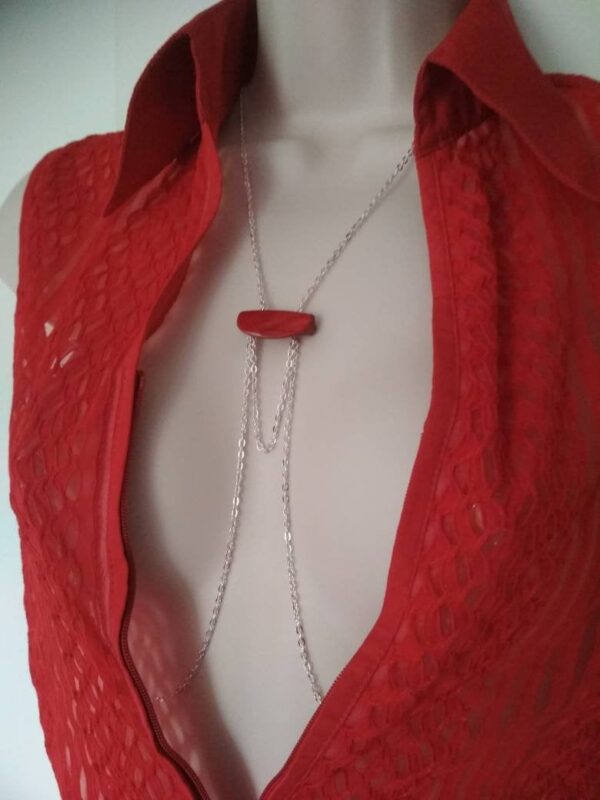 Red Enamel Seashell Necklace To Nipples Chain Sexy Lingerie Chain Bralette Jewelry Intimate