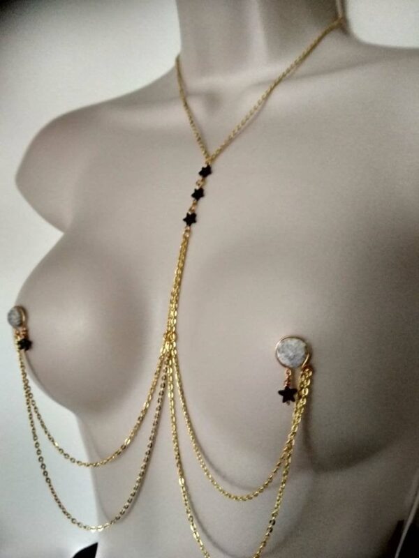 Hematite Star Necklace to Nipples