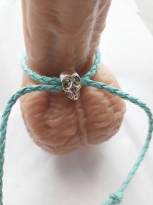 Skull Penis Ring, Adjustable PU Leather Cock Lasso