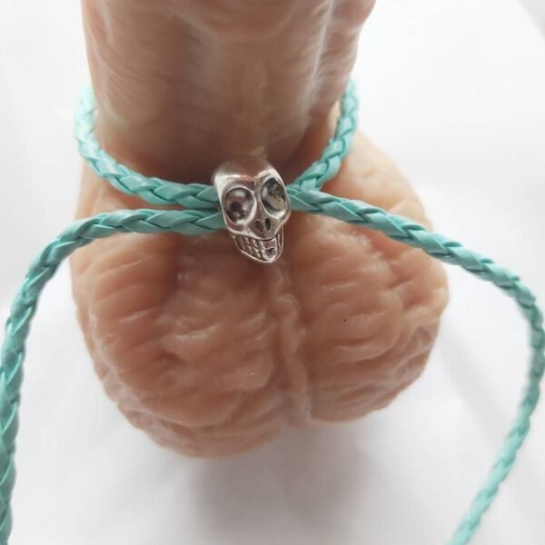 Skull Penis Ring, Adjustable PU Leather Cock Lasso