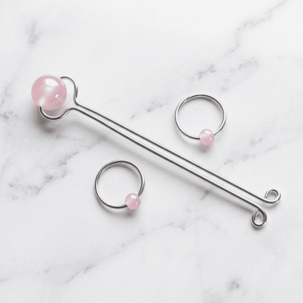 REPIOR SUTURE Apex Orbits & Clitoral Anchor Set Rose Quartz, Steel