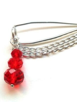 Red Clit Clamp, Clitoral Jewelry, Non Piercing Labia Clamp