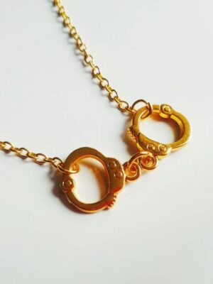 BDSM Handcuffs Necklace, Submissive day collar