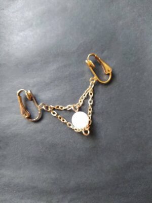 Clitoral Jewelry Labia Clamps Rose gold chain and Pink Quartz