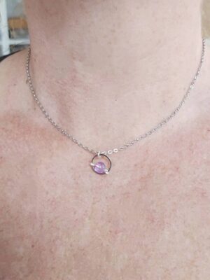 BDSM Jewelry Stainless Steel Submissive O Ring Necklace with Birthstone