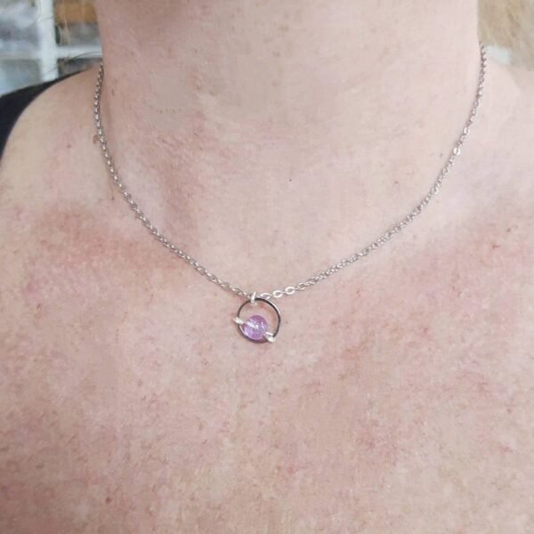 BDSM Jewelry Stainless Steel Submissive O Ring Necklace with Birthstone