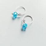 Nipple Rings, Nipple clamp nipple jewelry, Non Piercing Nipple rings with blue gIass beads