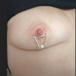 Nipple clamps, Non Piercing Nipple Rings with pearl chain Dangle, Nipple Jewelry