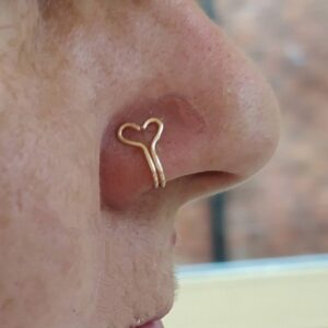 Heart Nose Ring Body Jewelry, Tiny No Pierced fake ring NON PIERCING nose ring Jewelry colours Clip on Nose cuff.