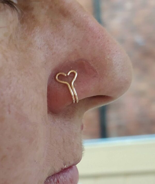Heart Nose Ring Body Jewelry, Tiny No Pierced fake ring NON PIERCING nose ring Jewelry colours Clip on Nose cuff.