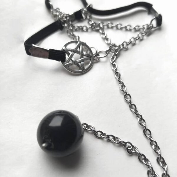 Cockring, Scrotum Chain, Pentagram Penis Ring with anal bead