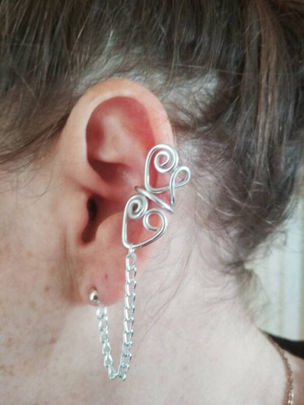Earcuff Wrap Ear Double Heart Earrings Trend Boho Jewelry
