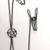 Black Punk Gothic Maimang Star Necklace to Nipples Strong Clamps