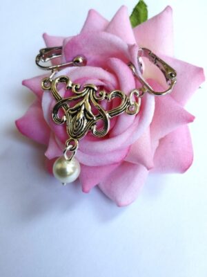 Labia Clips with dangle Pearl, VCH Jewelry, Non Piercing Vaginal Clit Clips, BDSM jewelry