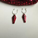 Unisex Non Piercing Nipple Jewelry with Enamel Red Coffin