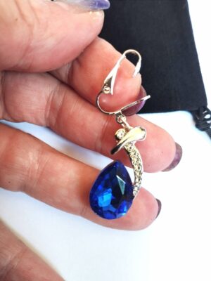 Sapphire Blue VCH Clit Clip Clamp, Sensual Clit Jewelry, Woman BDSM Clitoral Clamp