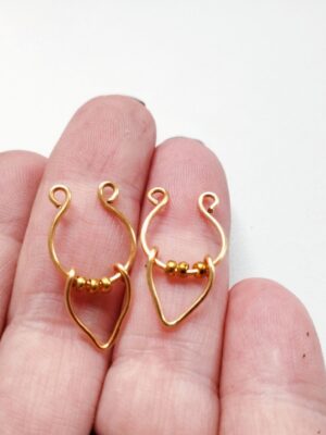 Non Piercing Nipple Rings with metallic beads