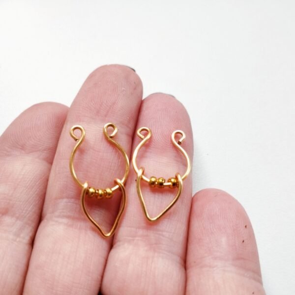 Non Piercing Nipple Rings with metallic beads