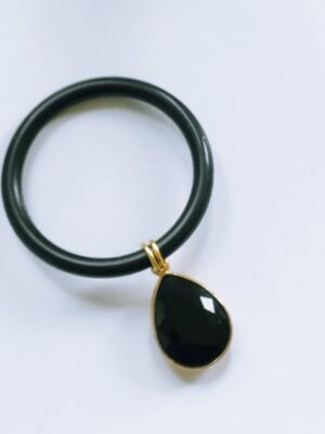 Silicon Penis Jewelry with Black Crystal Teardrop