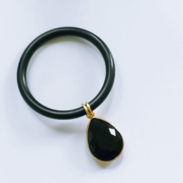 Silicon Penis Jewelry with Black Crystal Teardrop