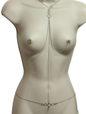Body Chain Jewelry Insertable pearl Nipple Jewelry non piercing Removable Chain 4 in 1 sexy O ring Necklace to Nipples