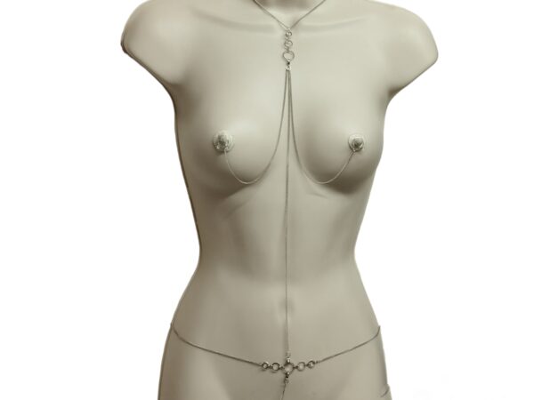 Body Chain Jewelry Insertable pearl Nipple Jewelry non piercing Removable Chain 4 in 1 sexy O ring Necklace to Nipples