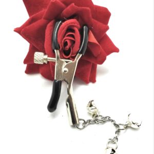 Clit Clamp Adjustable Non Piercing Labia Clip, Sexy Clitoral Jewelry with jingle Bells, Submissive Genital Jewelry BDSM