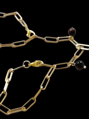 Penis Jewelry Chain Gold Stainless Steel double chain Non Piercing Penis Noose agate stones