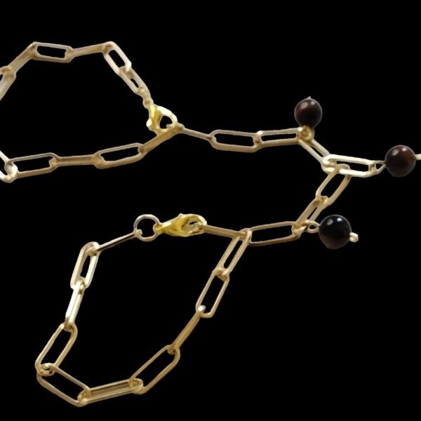 Penis Jewelry Chain Gold Stainless Steel double chain Non Piercing Penis Noose agate stones