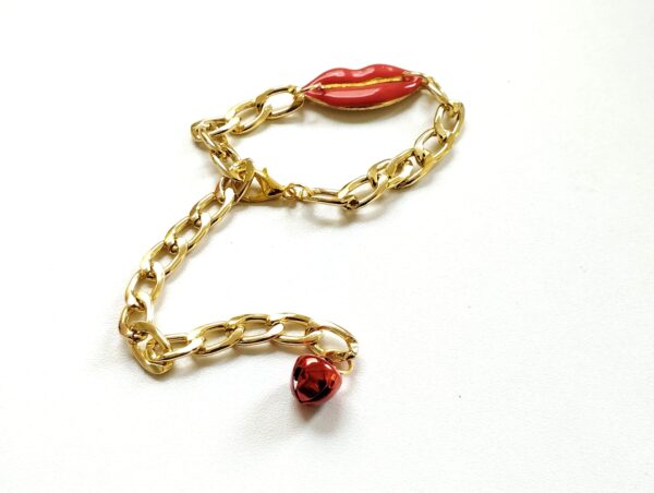Penis jewelry Chain Gold Stainless Steel Non Piercing Penis Chain red lips and bell