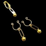 Gold Clitoral Clamp and Nipple Ring SET with dangle bell, Non-Piercing Nipple Noose BDSM JEWELRY Intimate Jewelry