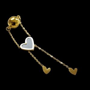 Magnetic Clitorial Clamp Dangle Heart, Gold Stainless Steel VCH Jewelry, Non Piercing intimate Vaginal Clit Clip