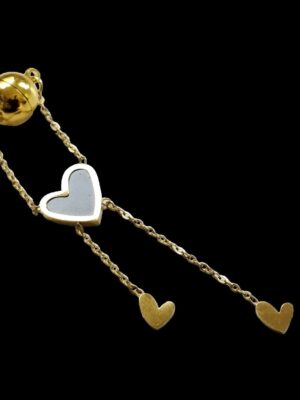Magnetic Clitorial Clamp Dangle Heart, Gold Stainless Steel VCH Jewelry, Non Piercing intimate Vaginal Clit Clip