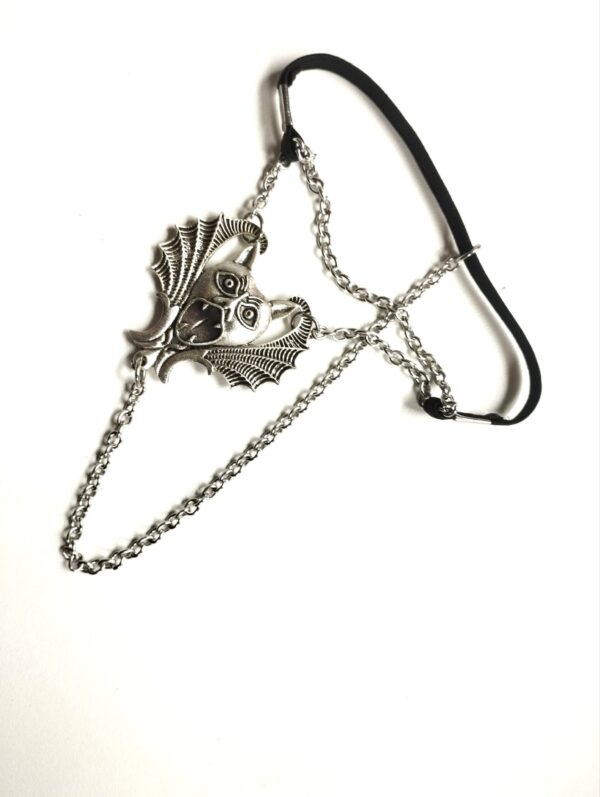 Cockring, Scrotum Chain, Penis Ring with Big Bat Halloween Jewelry