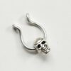 Non-Piercing Skull Septum Nose Ring Silver Gothic Jewelry