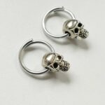 Non-Piercing Skull Nipple Rings Mature Gothic Nipple Jewelry Silver Adjustable Nipple Noose Halloween Jewelry gift to him or her