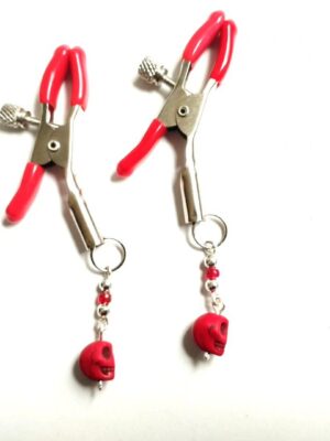 Unisex Non Piercing Nipple Jewelry Skull Halloween Nipple Clamps Nipple Rings or Nipple Noose