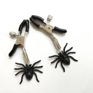 Unisex Non Piercing Nipple Jewelry Black Spider Halloween Nipple Ring or Nipple Noose Adornment