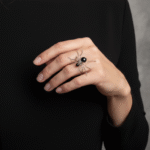 Adjustable Black Spider Ring Stainless Steel Halloween Jewelry