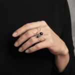 Adjustable Black Spider Ring Stainless Steel Halloween Jewelry