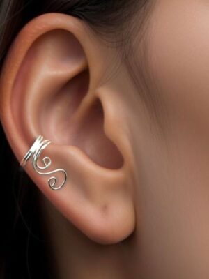 Earcuff Wrap Ear. Silver Ear climber earring cuff wrap