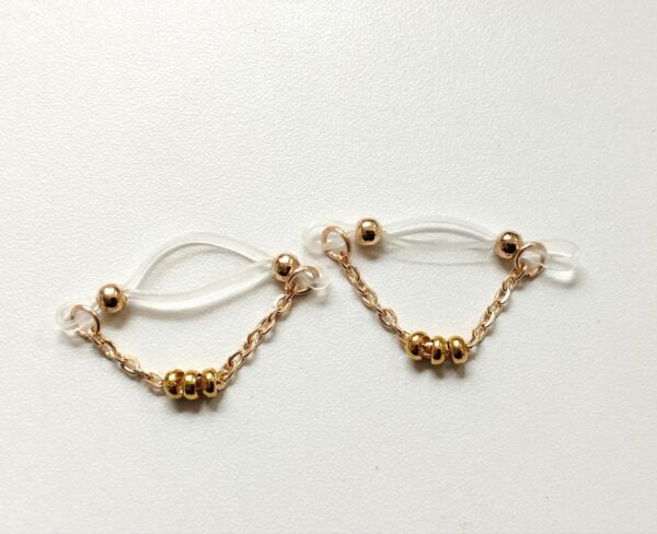 Non piercing nipple noose barbell with Dangle Chain, Mature Body Jewelry, Sexy Nipple Jewelry