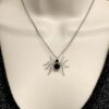 Handmade Stainless Steel Black Spider Necklace Magical piece of Halloween jewelry