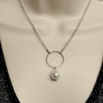 O Ring Stainless Steel Submissive Necklace with Pearl