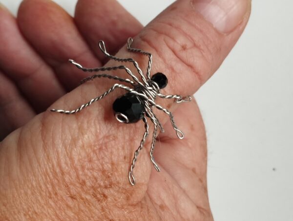 Adjustable Black Spider Ring Stainless Steel Halloween Jewelry Unique Gift for Her Handmade Magical piece Witch Spooky Spider Ring