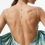 Turquoise Back Drop Necklace to Nipples