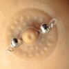 Non piercing nipple noose barbell 6mm beads