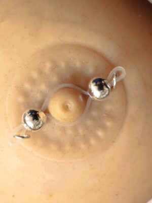Non piercing nipple noose barbell 6mm beads